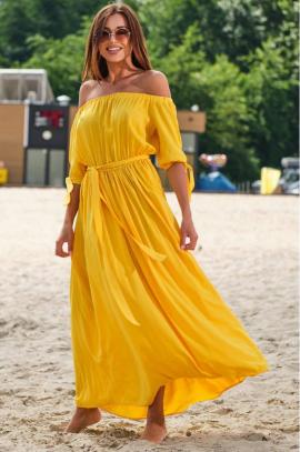 Ilga vasarinė suknelė Karlena (geltona)