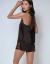 Black satin set with shorts by Tolvyda