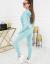 Mint-colored knitted set with hood by Tolvėja