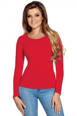 "Nijolita" Women's Red Long-Sleeved Blouse