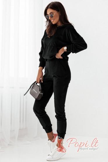 Veliūrinis moteriškas kostiumas Lavanda (juodas)