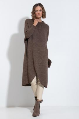 Ilgas megztinis Ameila (tamsiai rudas)