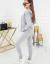 Silver-colored knit set with hood by Girmvydė