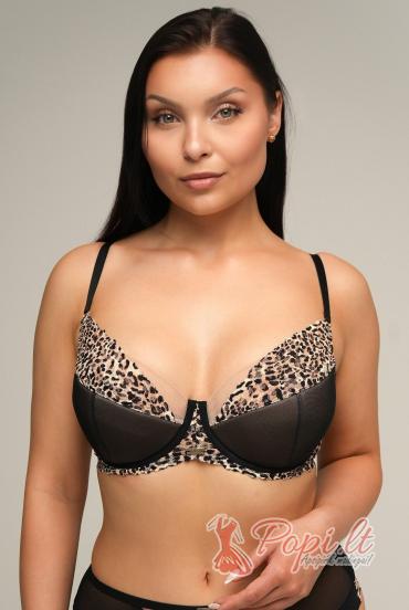 Moteriška juoda push-up liemenėlė Deimantė