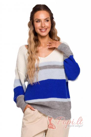 Dryžuotas megztinis Agreta (mėlynas)