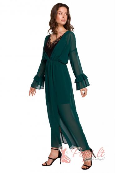 Šifoninė ilga suknelė Afelė (žalia)