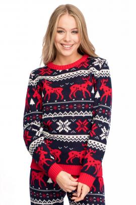 Kalėdinis megztinis Sniegytė (mėlynas)