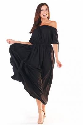 Ilga vasarinė suknelė Karlena (juoda)