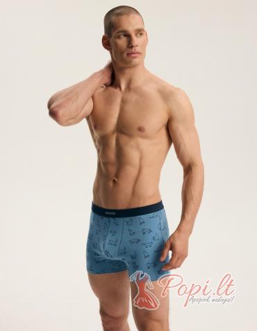 "Simas" Men's Blue Patterned Boxer Shorts Set, 2-pack