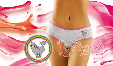 Gray cotton panties with a cat design by Rimanta
