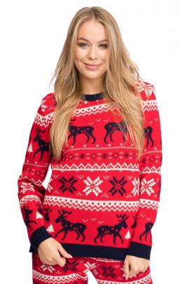 Kalėdinis megztinis Sniegytė (raudonas)