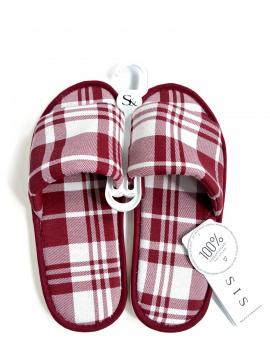 Burgundy open-toe slippers by Skalmina