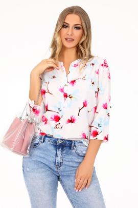 Gėlėta palaidinė Vineta (balta)