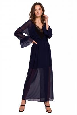 Šifoninė ilga suknelė Afelė (mėlyna)
