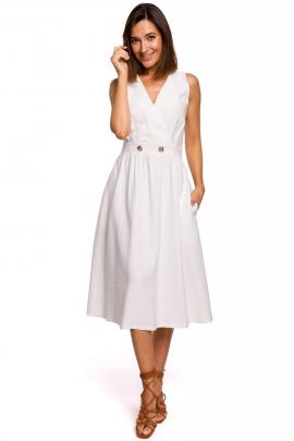 Midi ilgio suknelė su kišenėmis Odorė (šviesi)