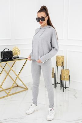 Silver-colored knit set with hood by Girmvydė