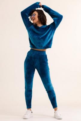 Veliūrinis kostiumėlis su gobtuvu Monita (mėlynas)